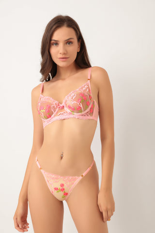 Saint-Tropez Pembe Bralet Set